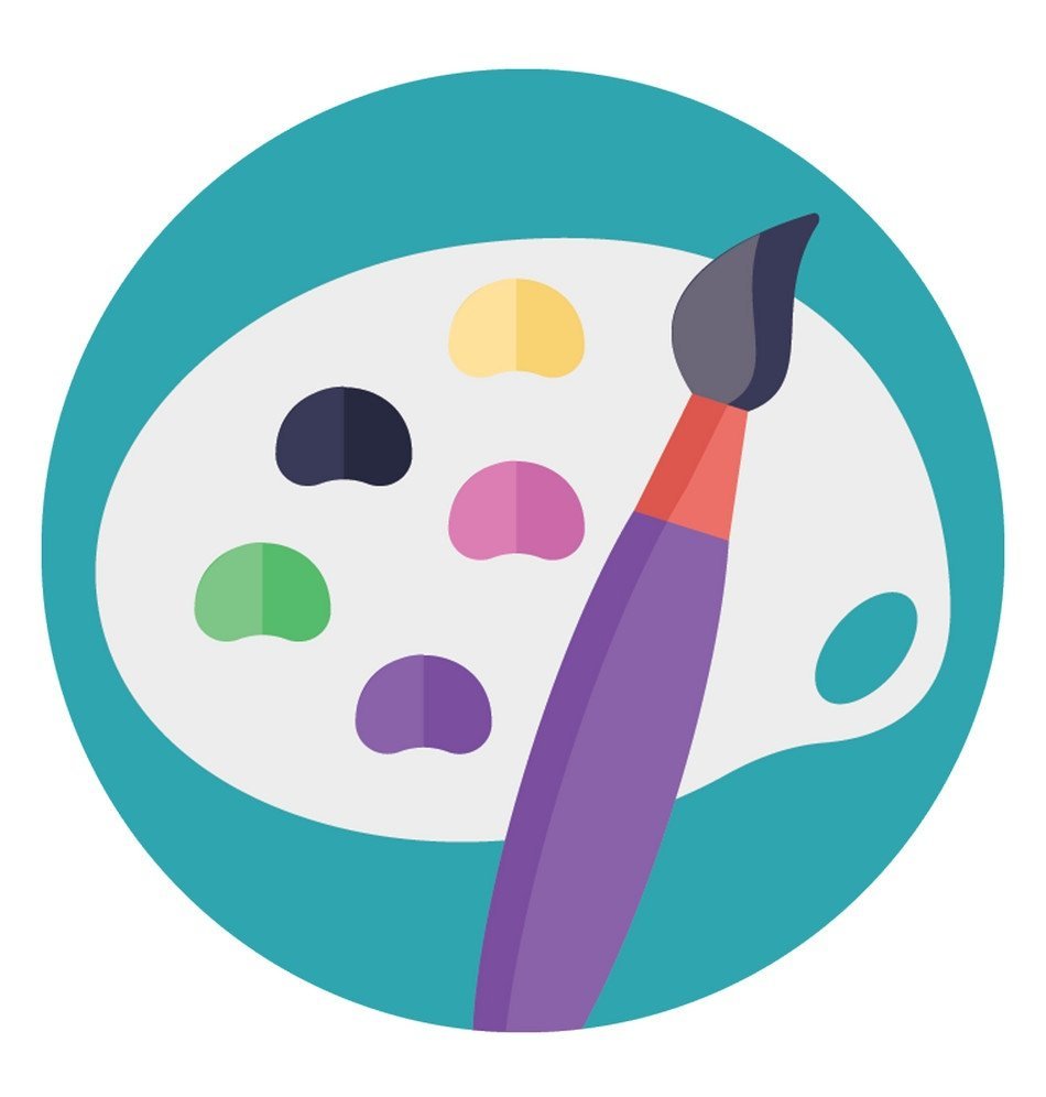 Палитра с красками вектор