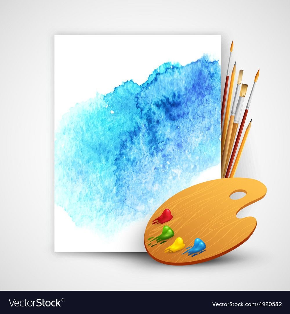 Палитра с кисточкой