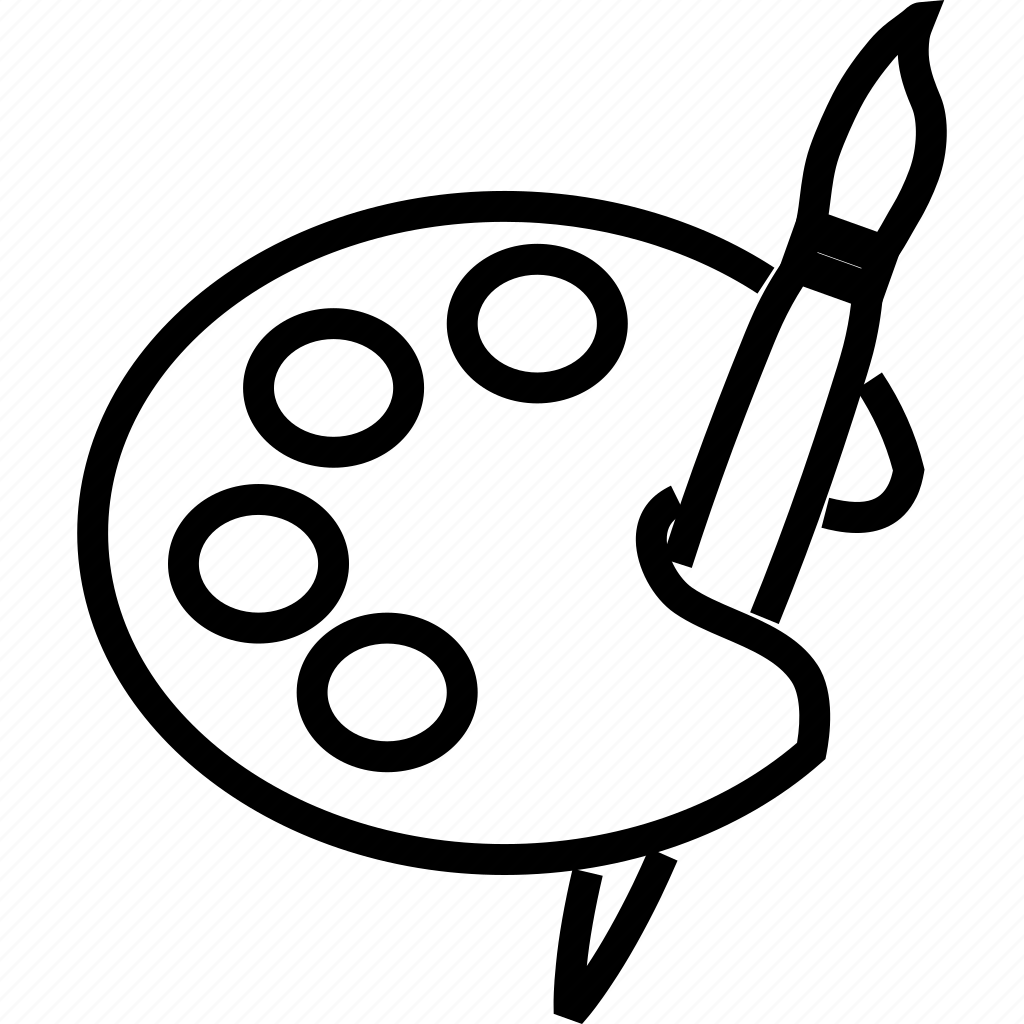 Палитра с кисточкой