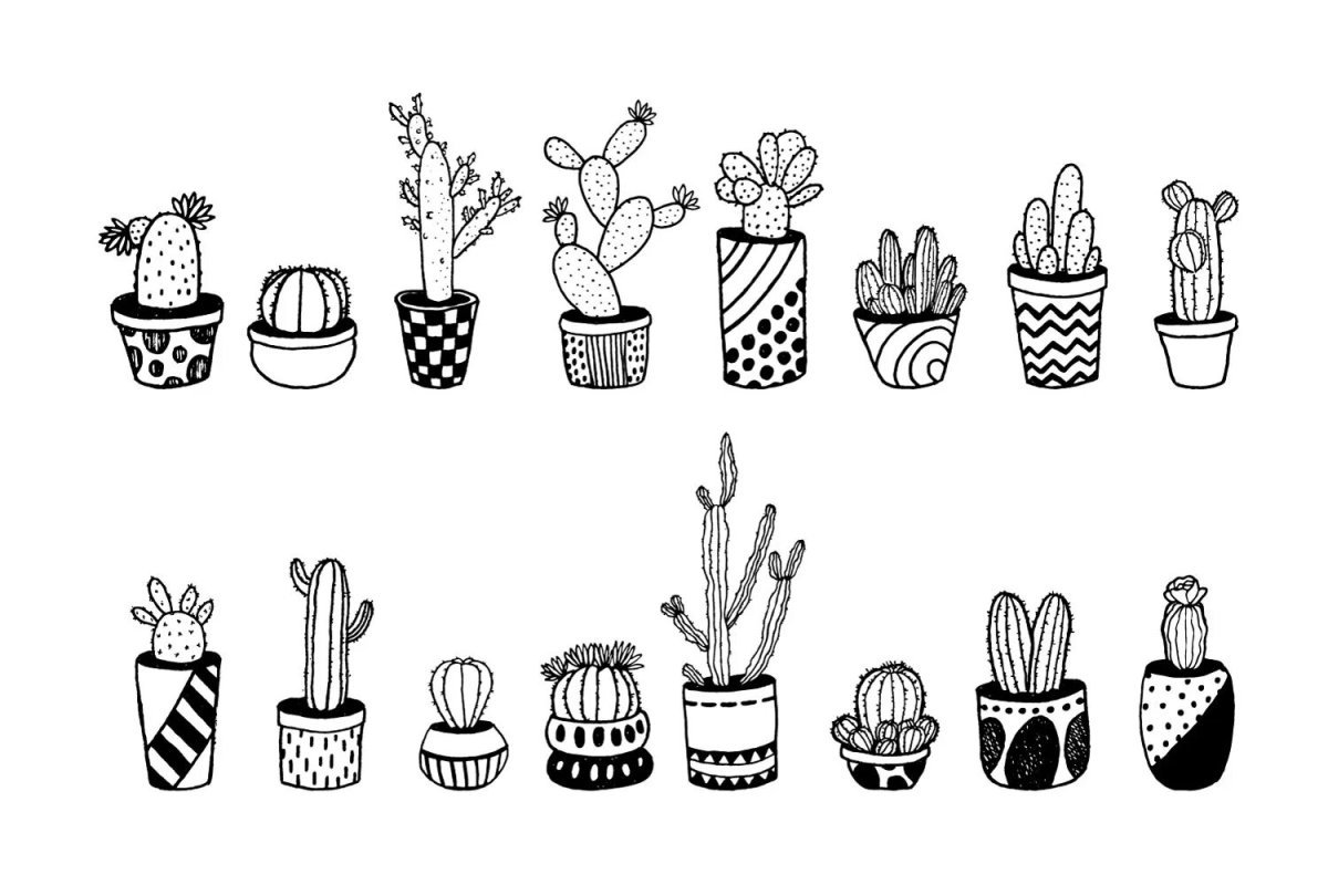 Стикеры для распечатки черно белые