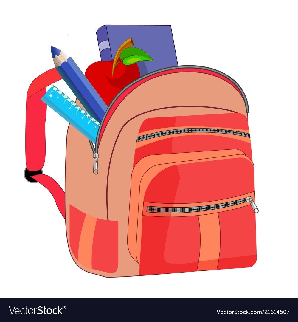 Школьный портфель на белом фоне