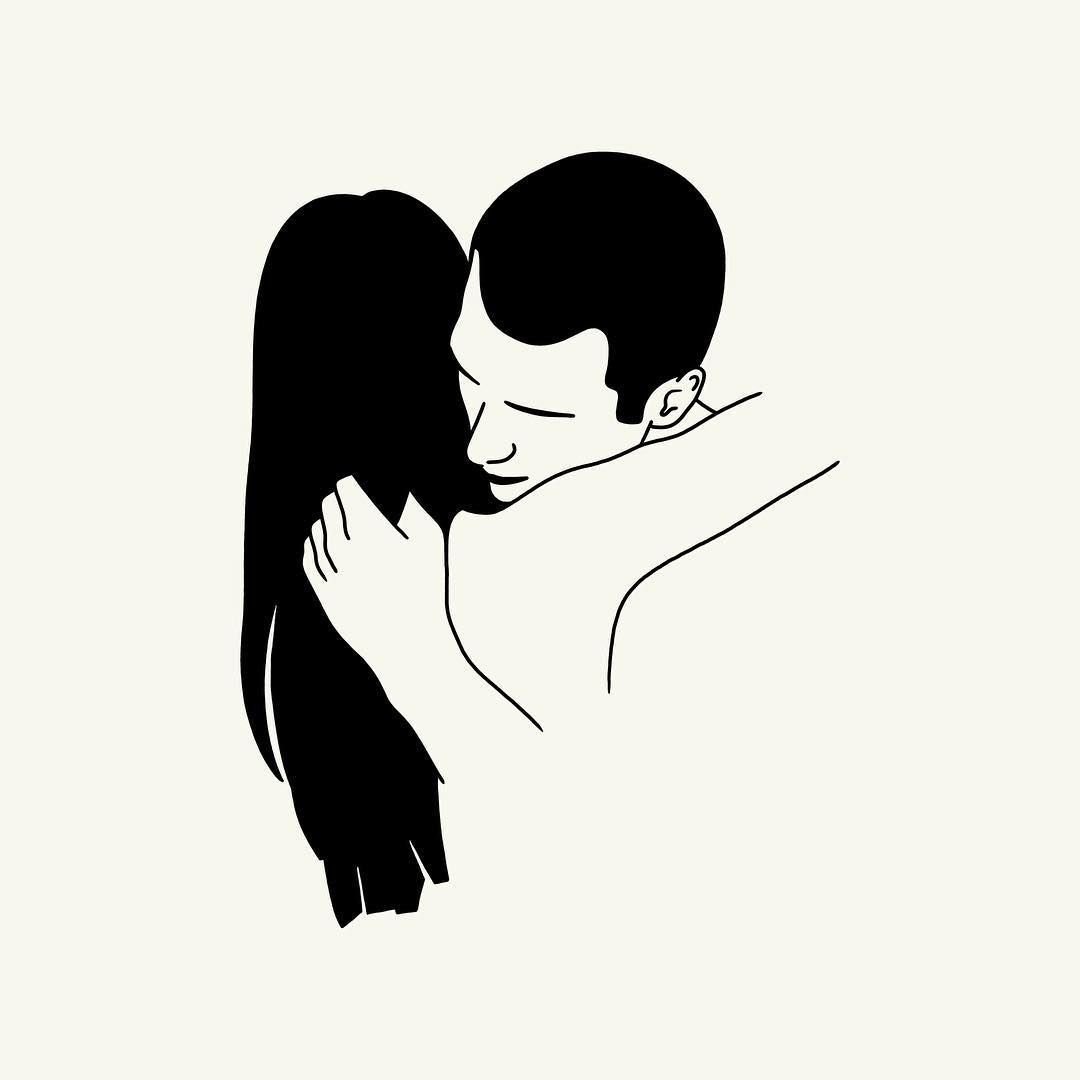 Черно белые Стикеры любовь