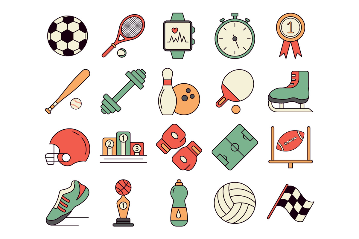 Пиктограммы спортивный инвентарь