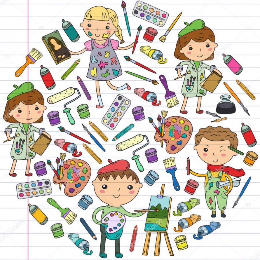 Дети творчество вектор