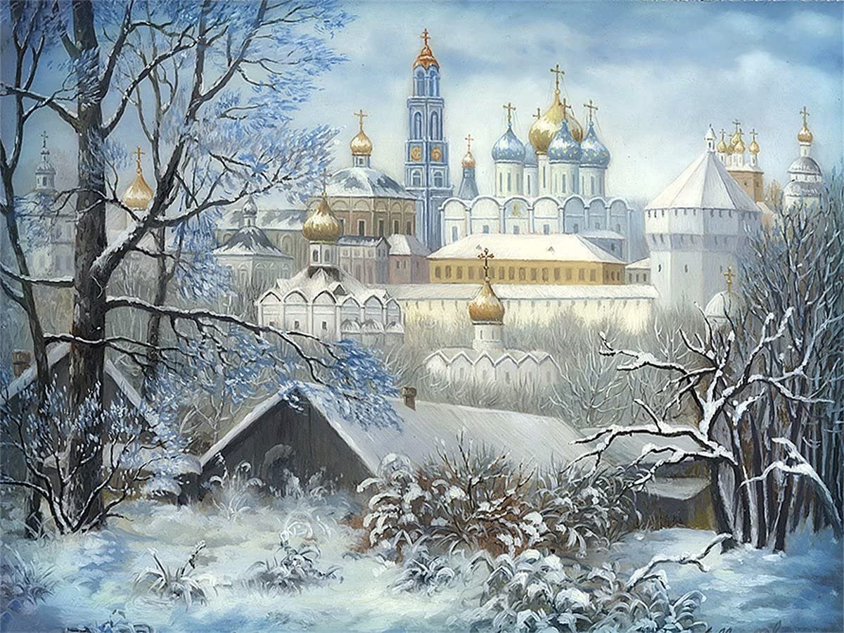 Федоскино лаковая миниатюра зима