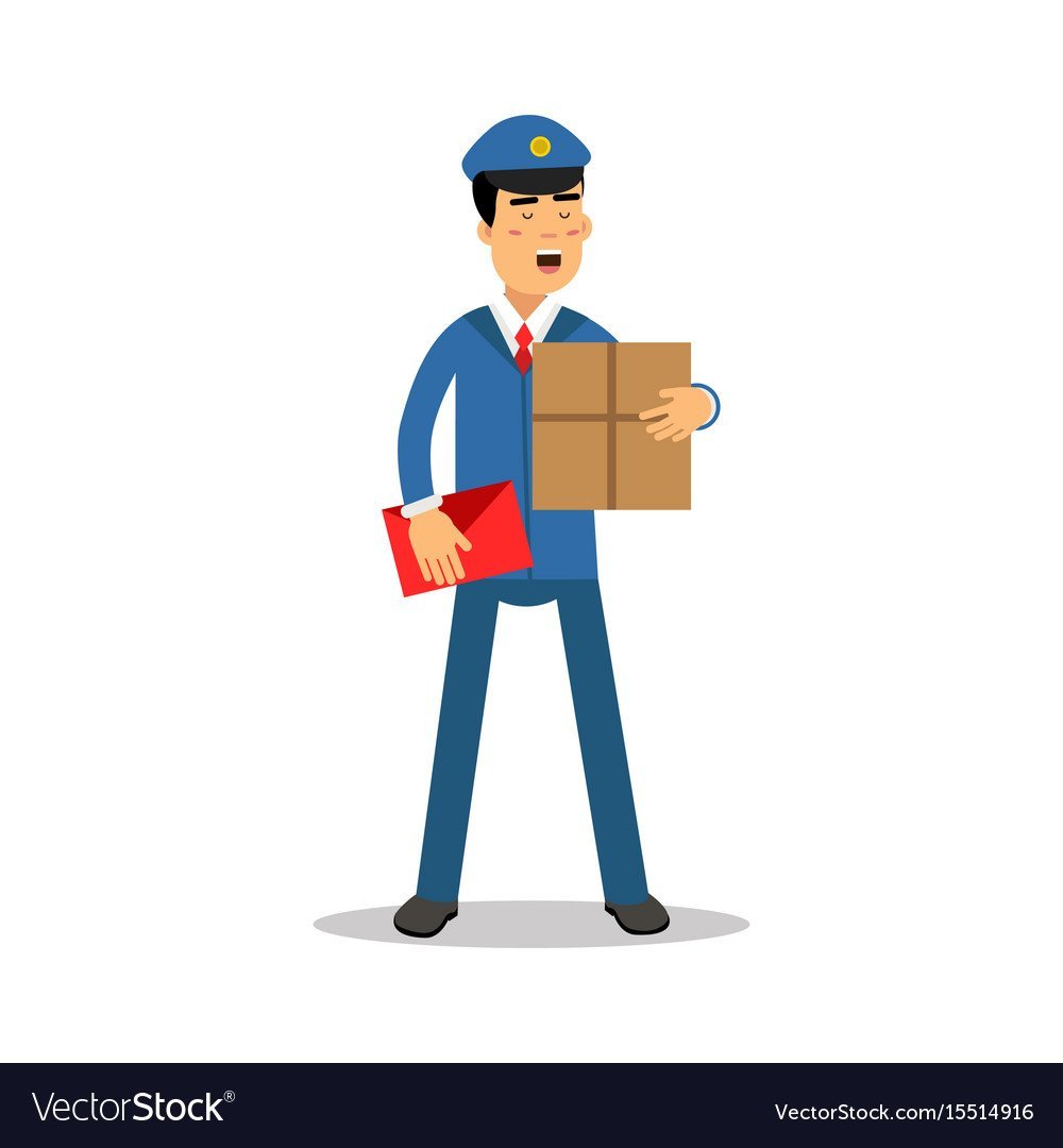 Почтальон в синей форме