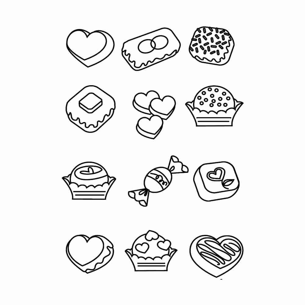 Сердечки картинки раскраски