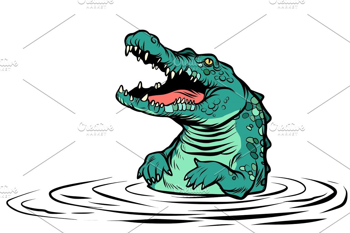 Крокодил ржёт поп арт