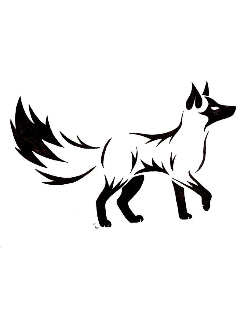 Лиса трафарет