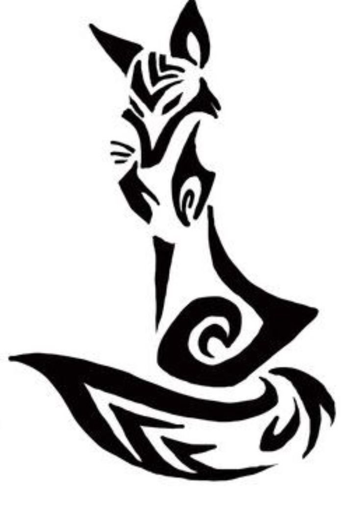 Трафарет лисы для тату