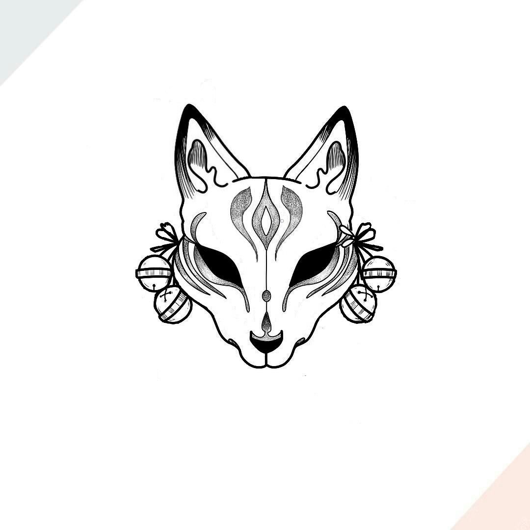 Лиса эскиз тату Минимализм