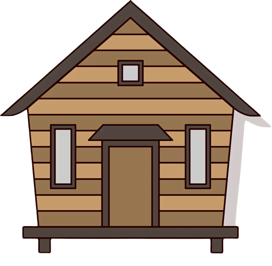 Деревянный дом мультяшный
