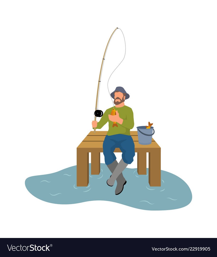 Рожден для рыбалки вектор