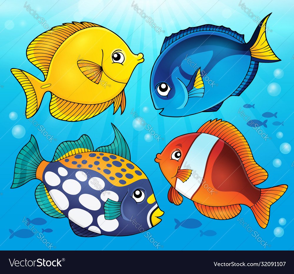 Коралловые рыбки вектор