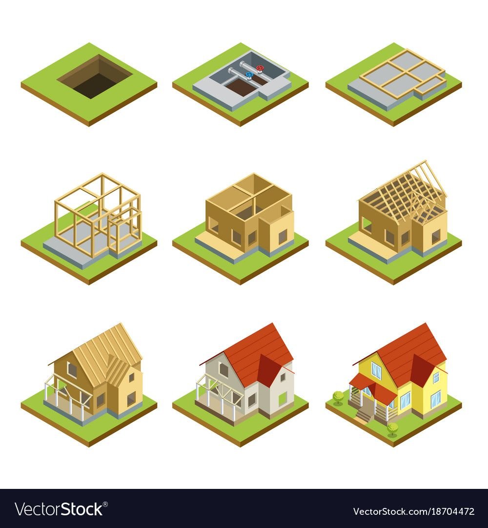 Изометрические домики постройка