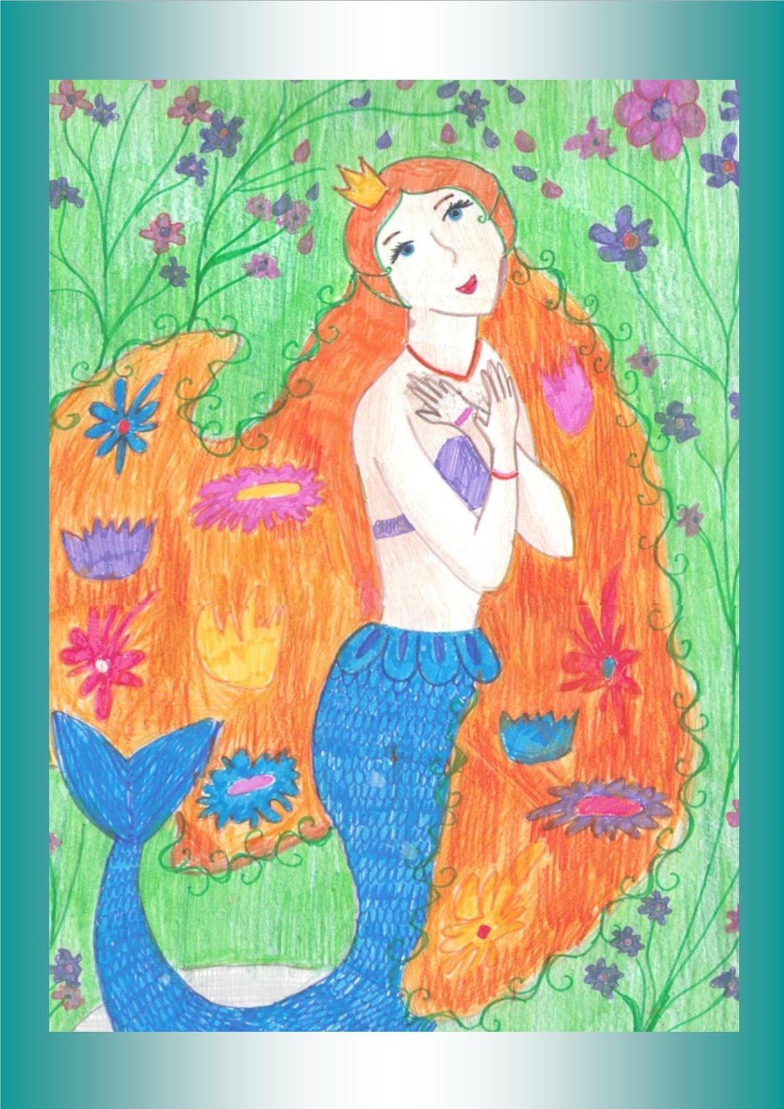 Русалочка Андерсен рисунки детей