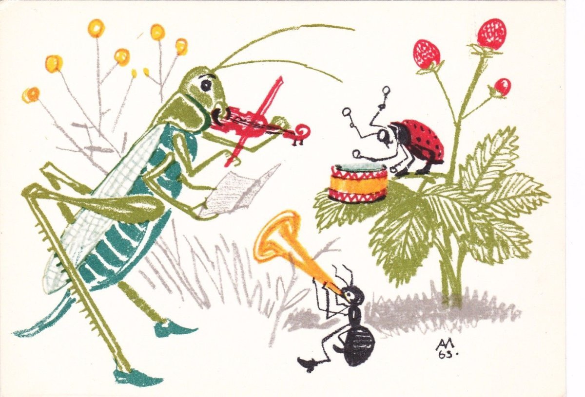 Кузнечик мультяшный