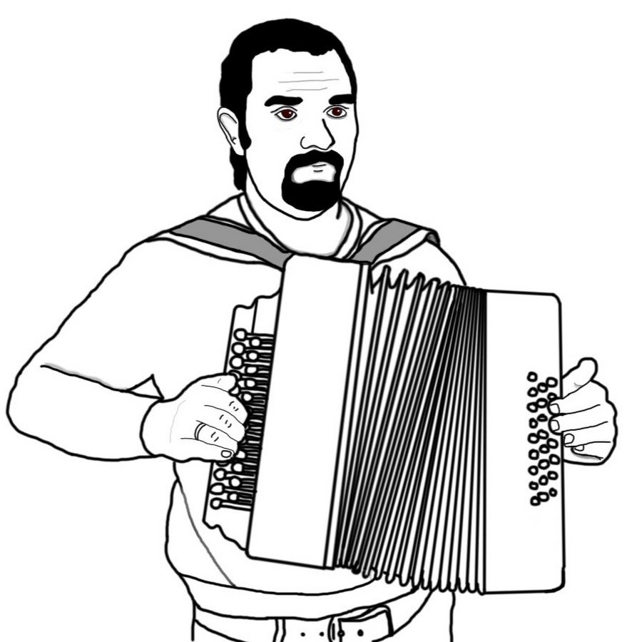 Гармонист рисунок