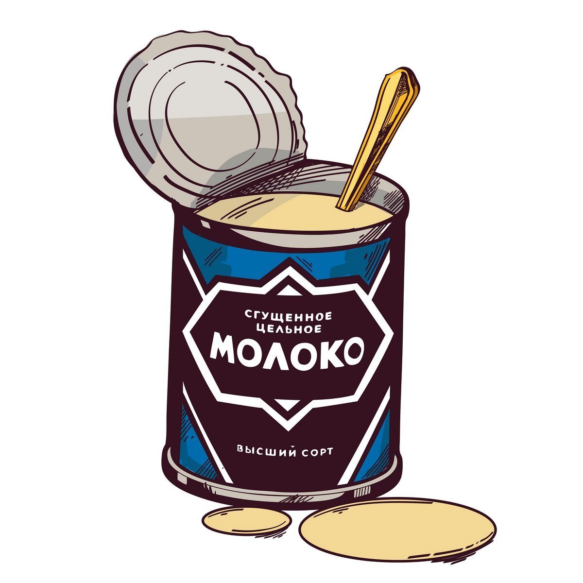 Сгущенное молоко в тарелке