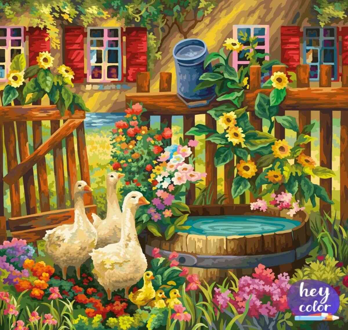 Дер мозаика деревенский дворик 143-014