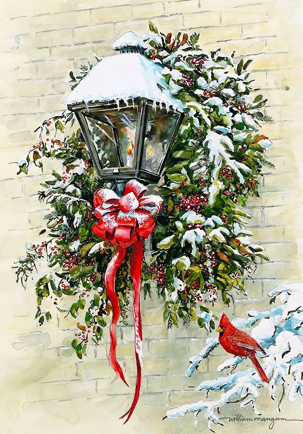 Новый год Рождество акварель