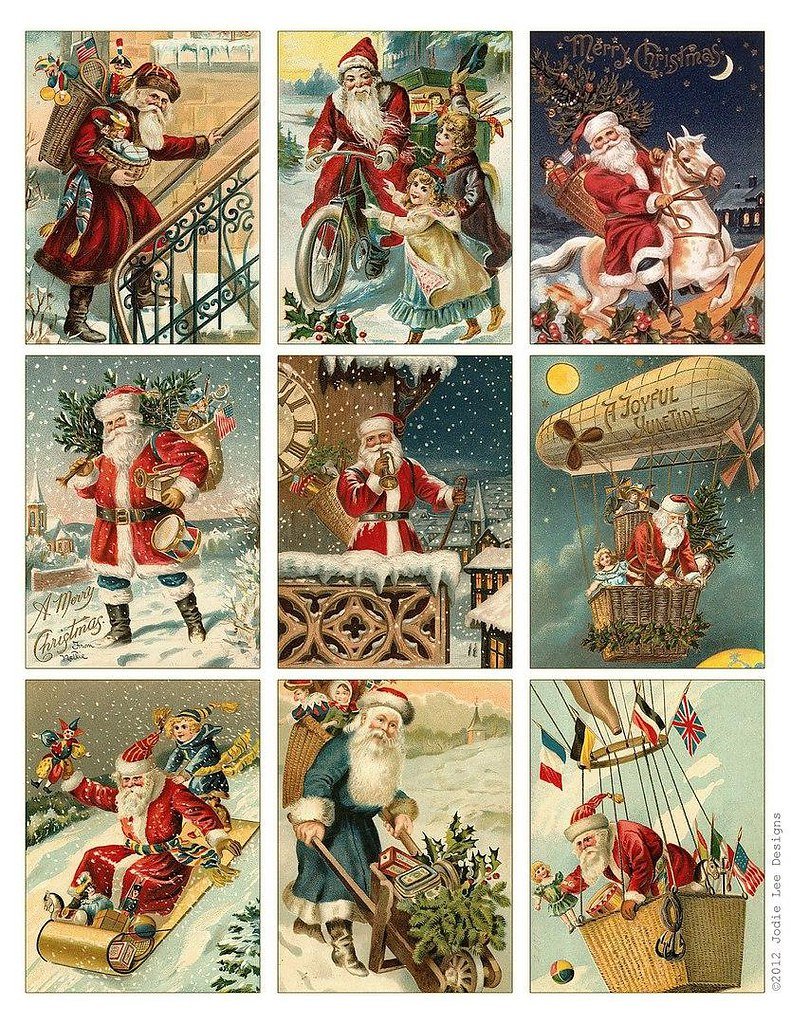 Новогодние принты для декупажа