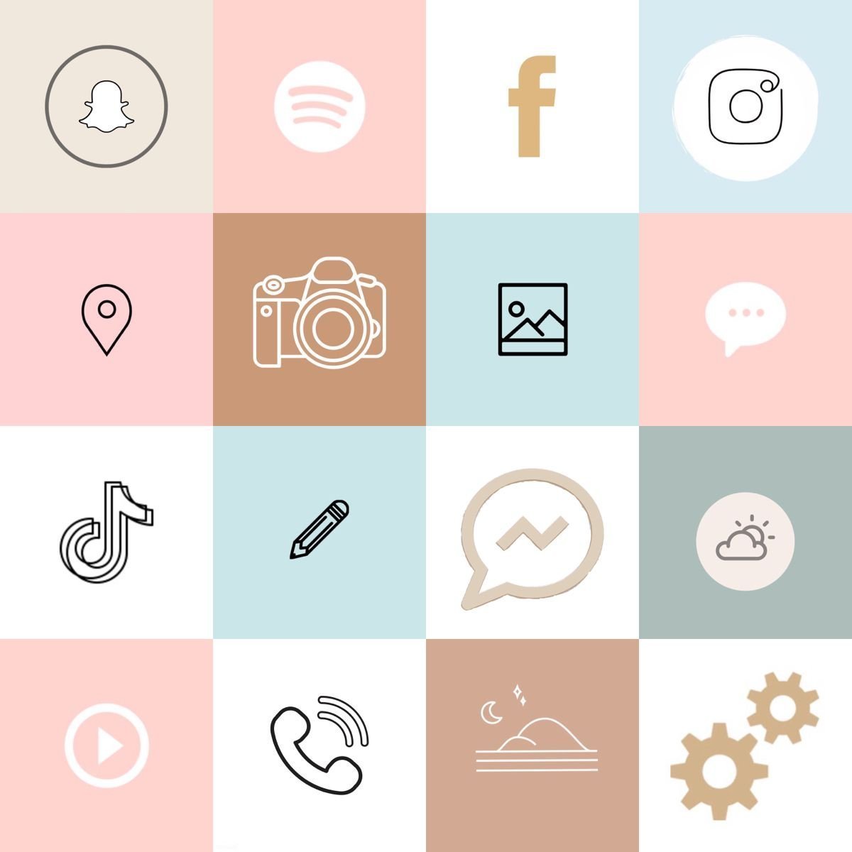 Значки для приложений Эстетика