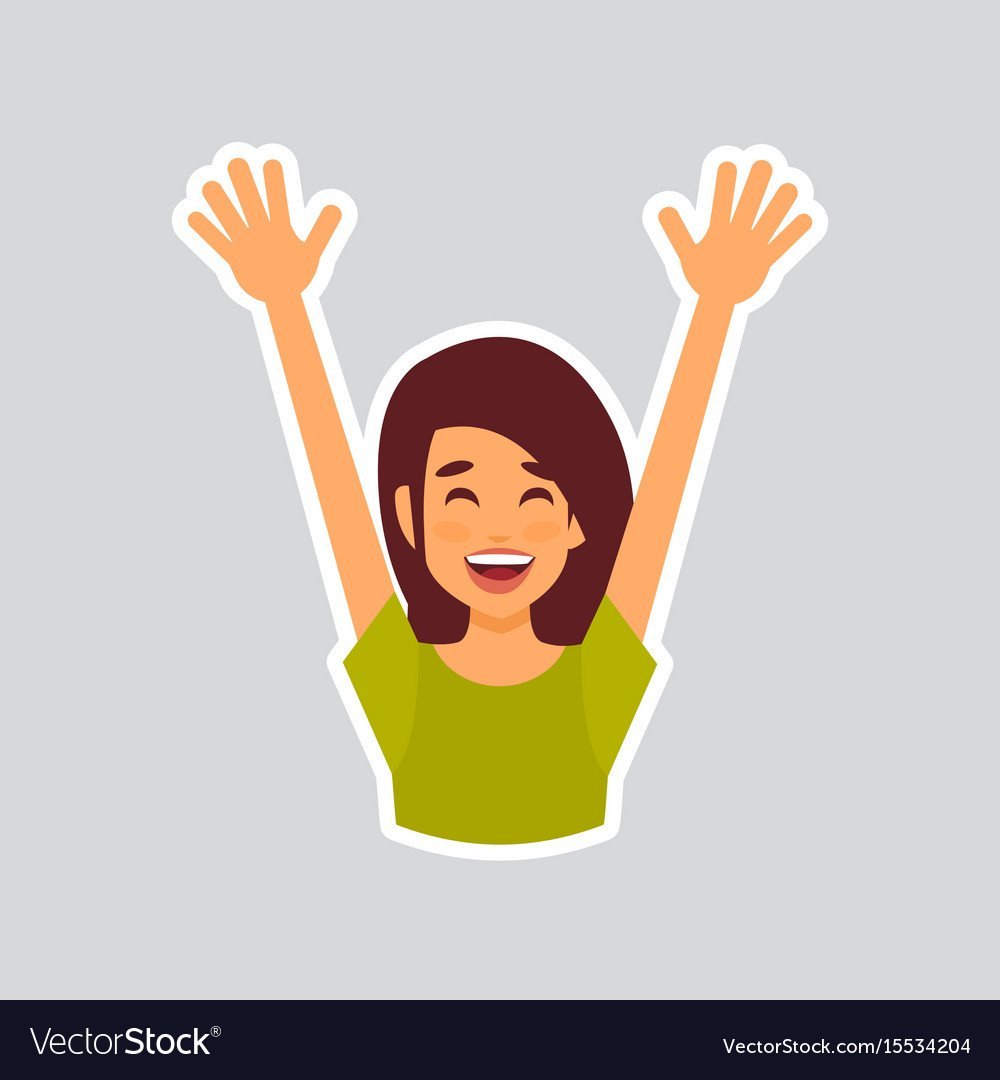 Стикер поднятая рука