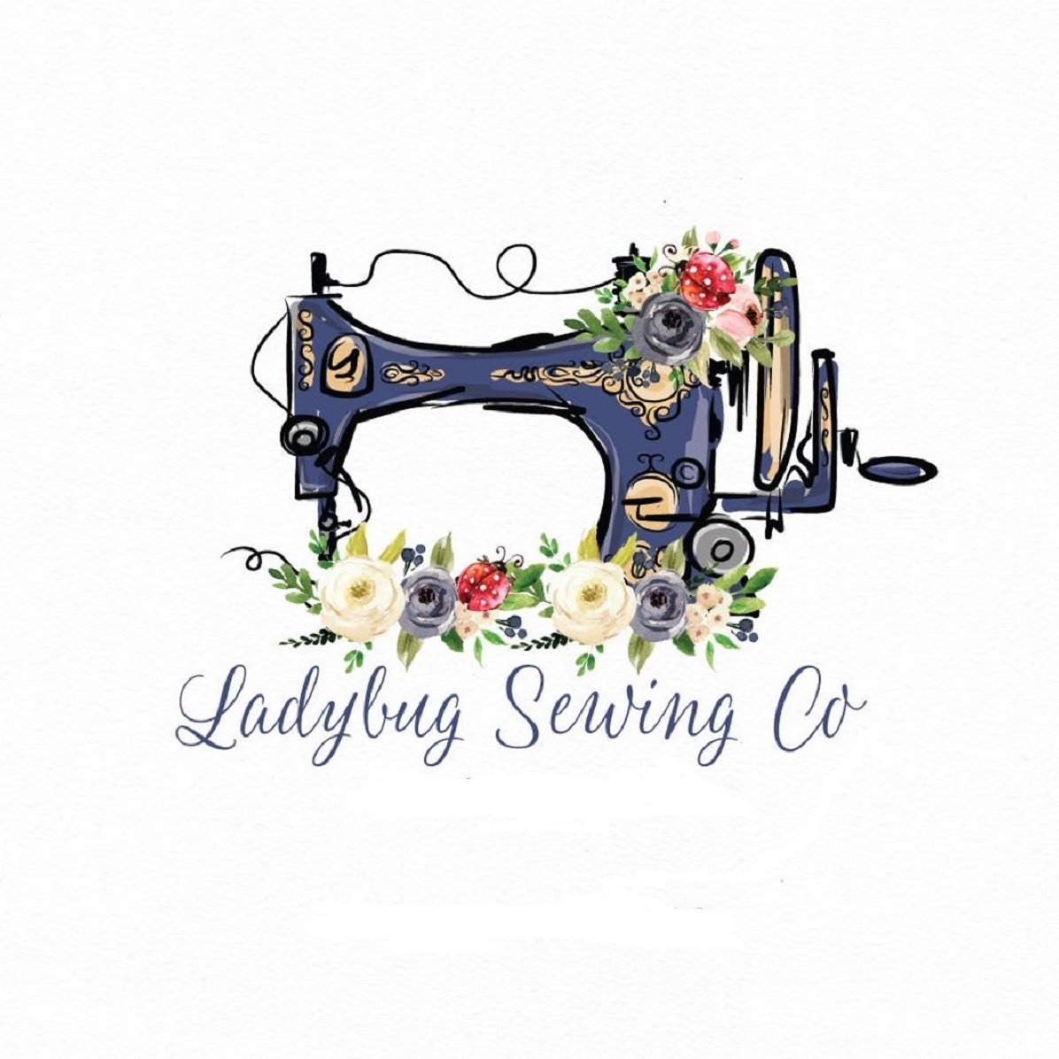 Швейная машинка логотип акварель