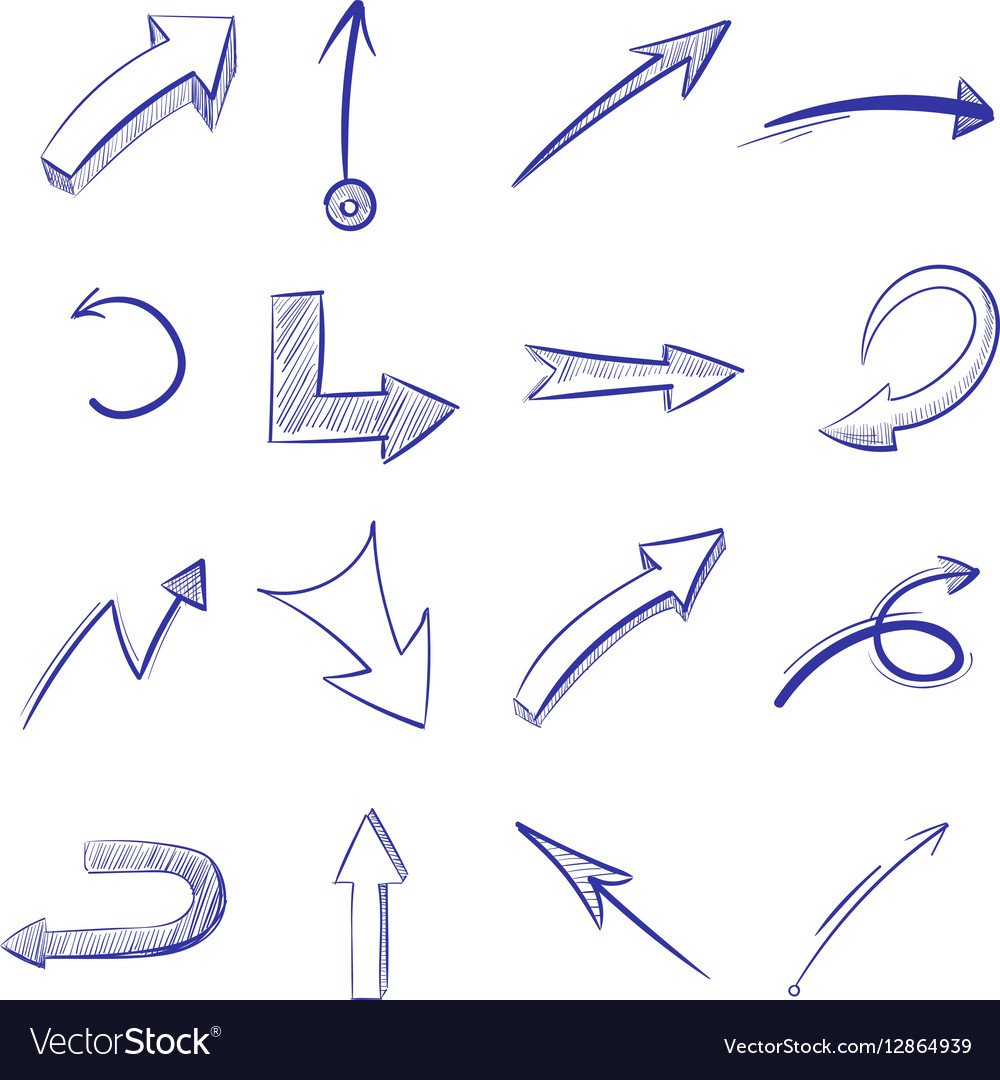 Стрелки нарисованные на бумаге