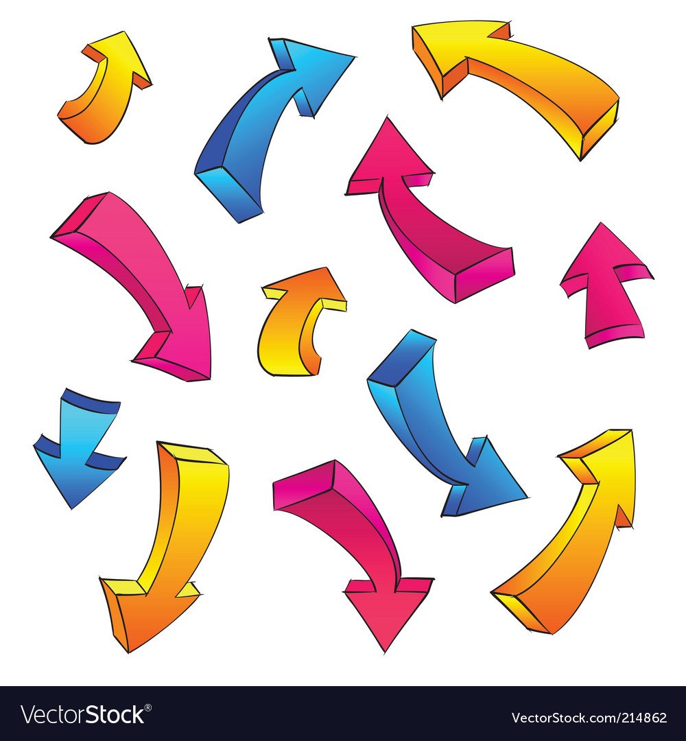 Цветные стрелочки на прозрачном фоне