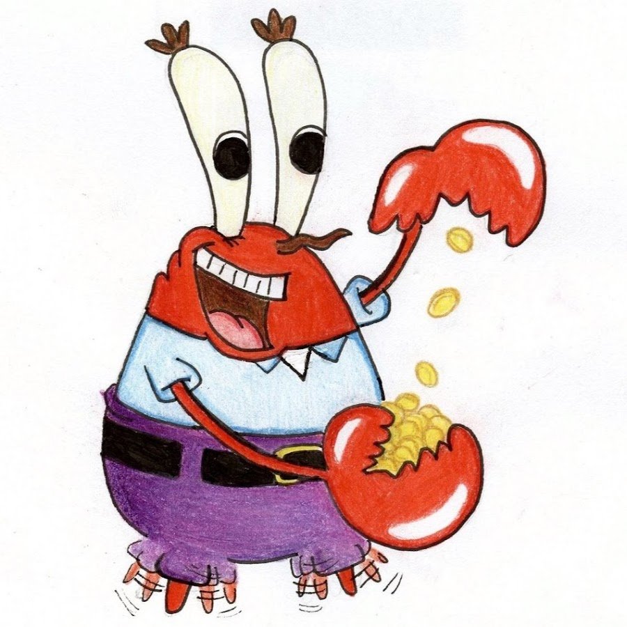 Юджин Крабс с деньгами