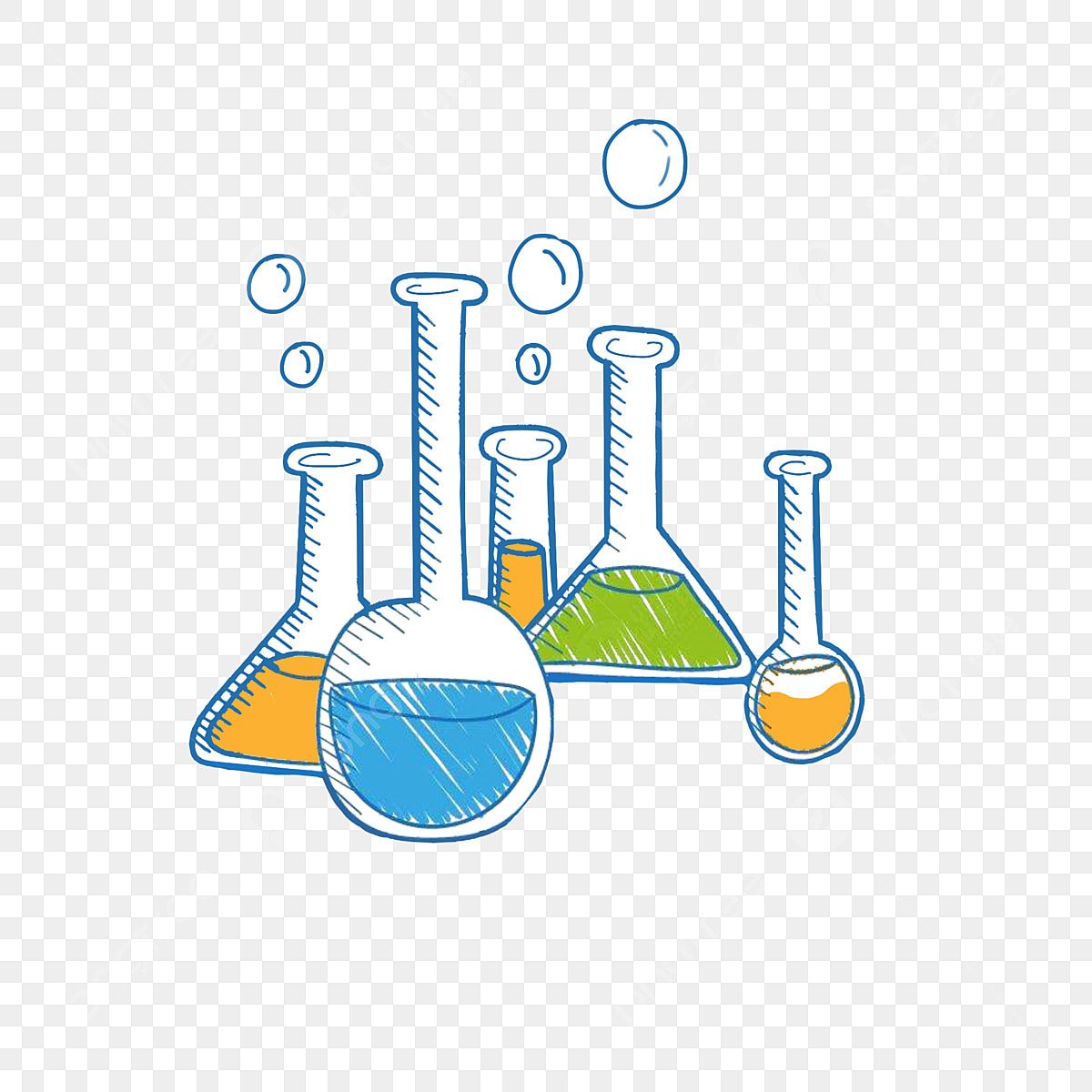 Химик с колбой без фона