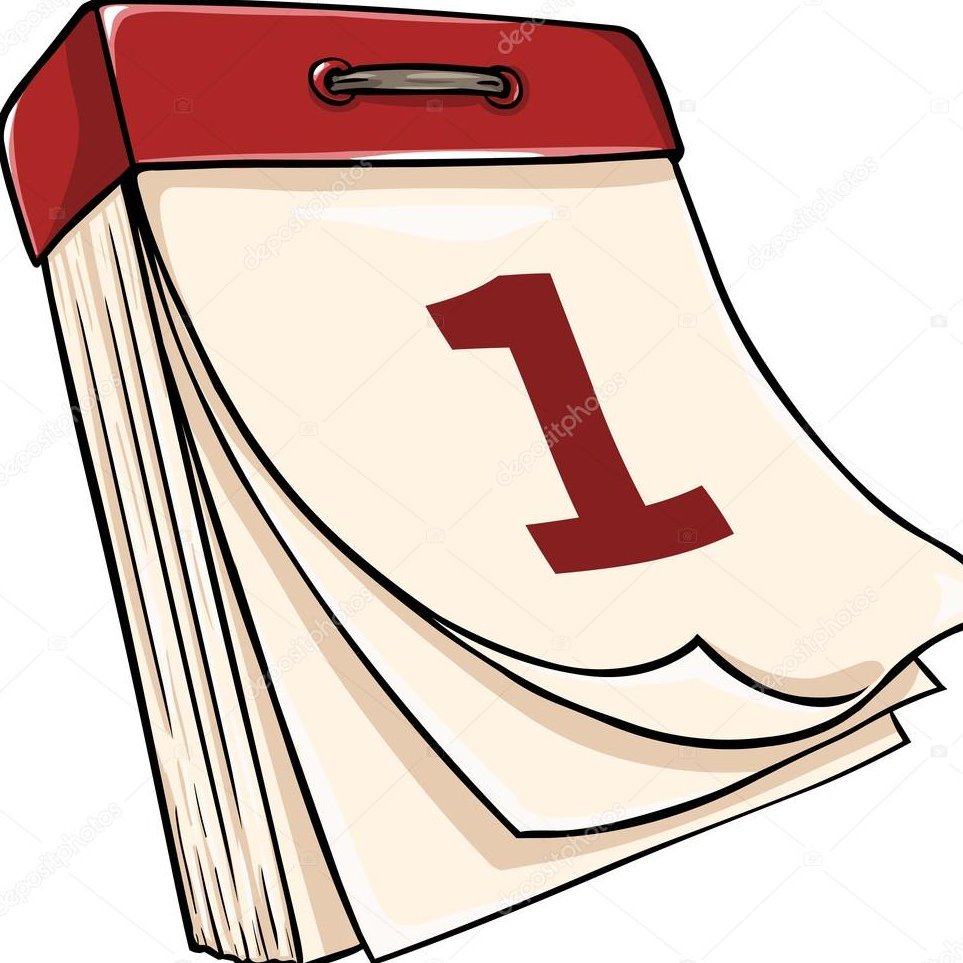 Календарный лист на прозрачном фоне