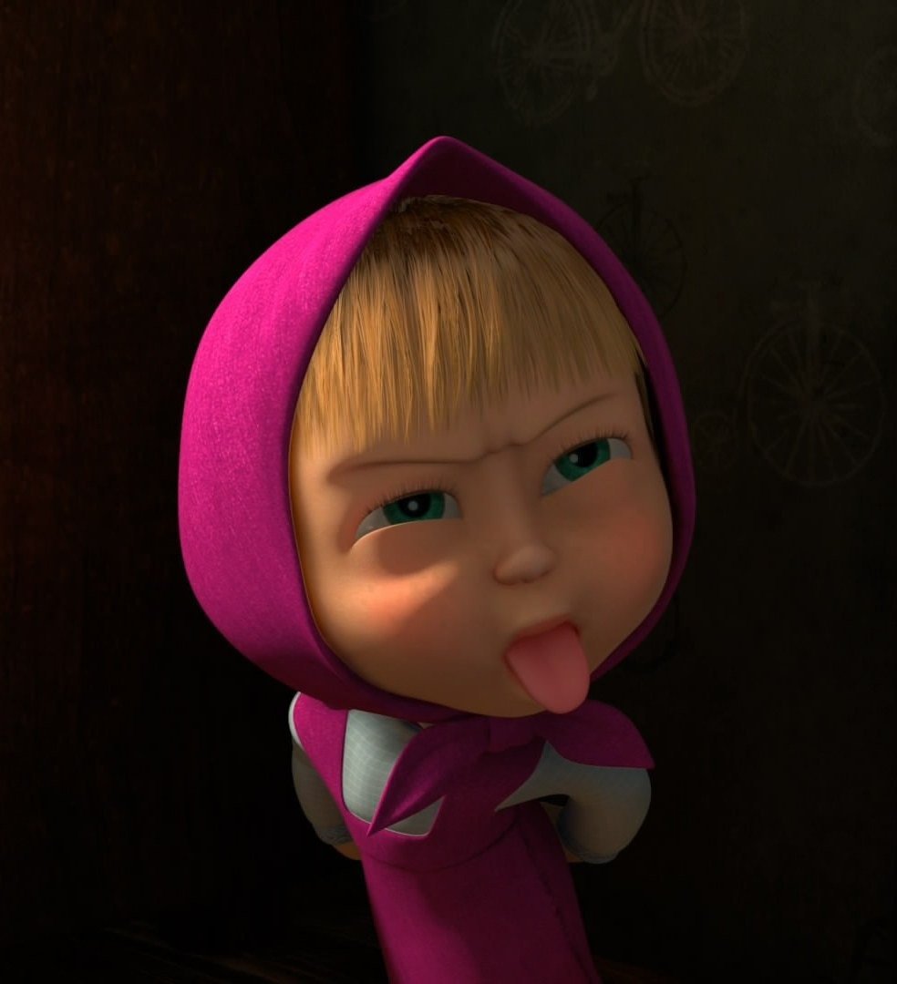 Обиженная Маша из мультика Маша и медведь