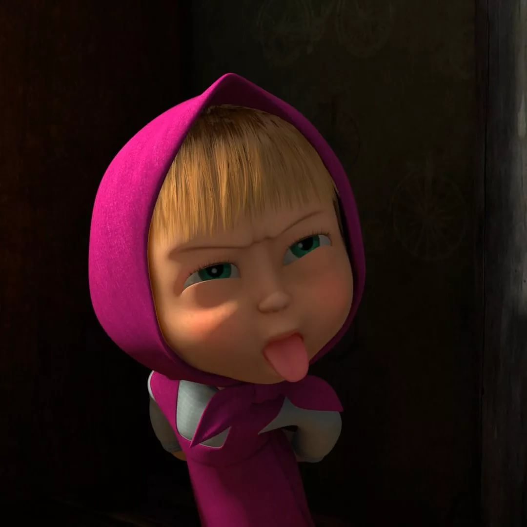 Обиженная злая Маша из мультика Маша и медведь