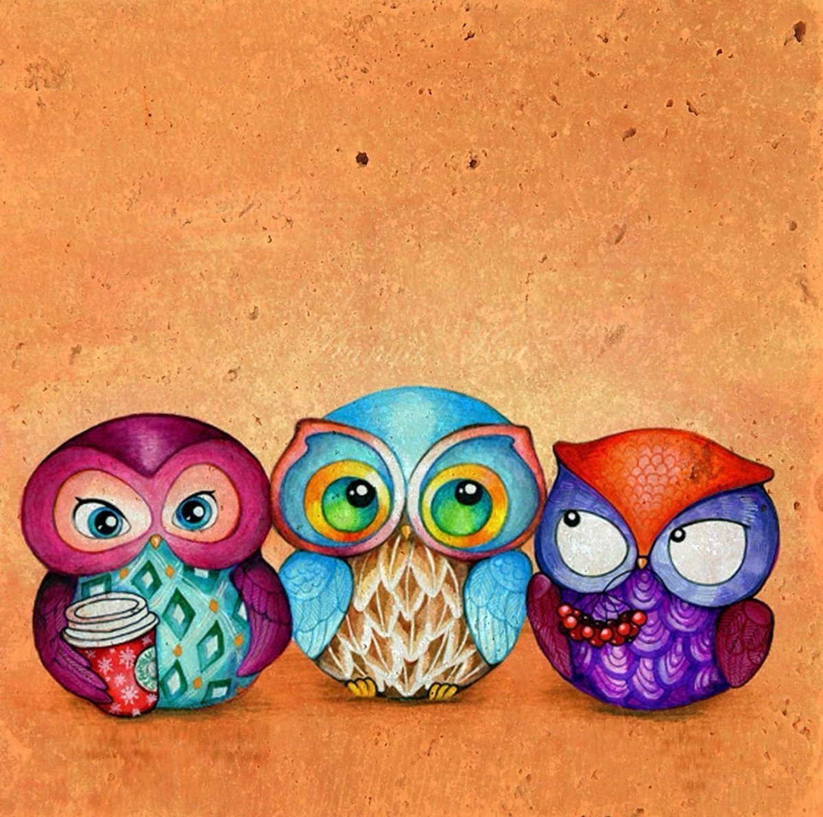 Три совенка рисунок