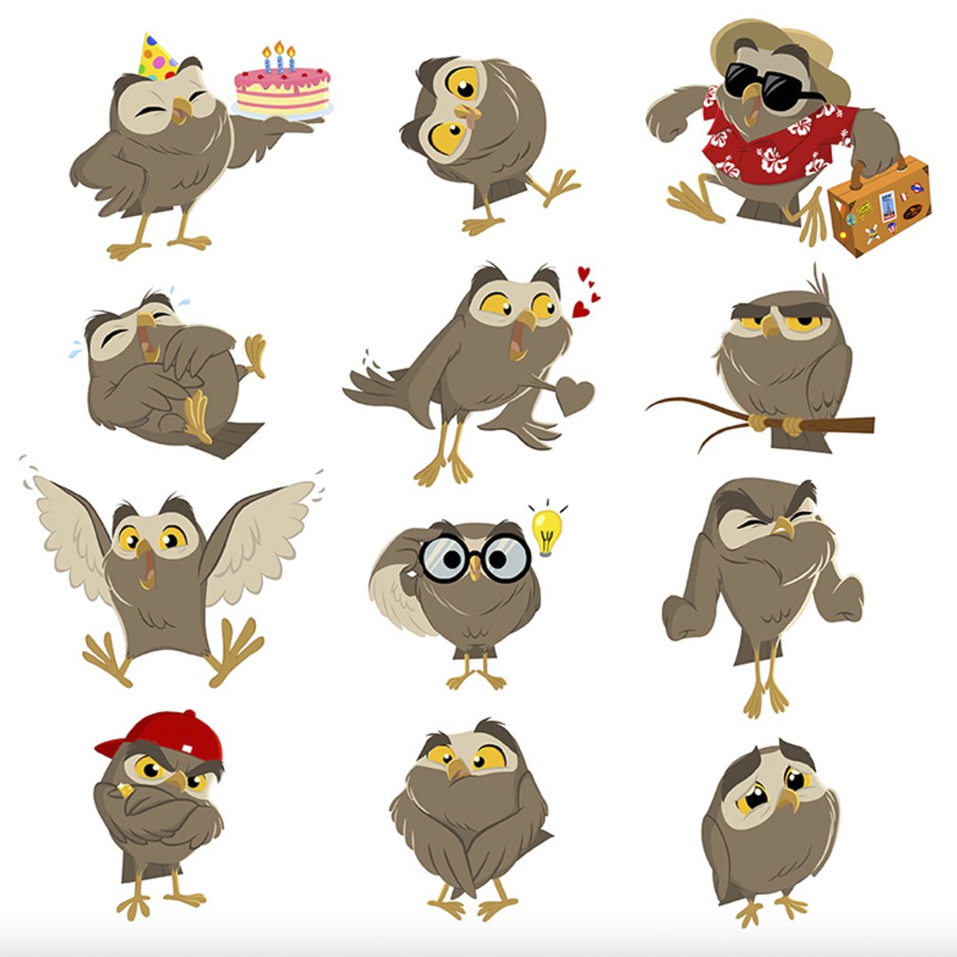 Стикеры с совушками