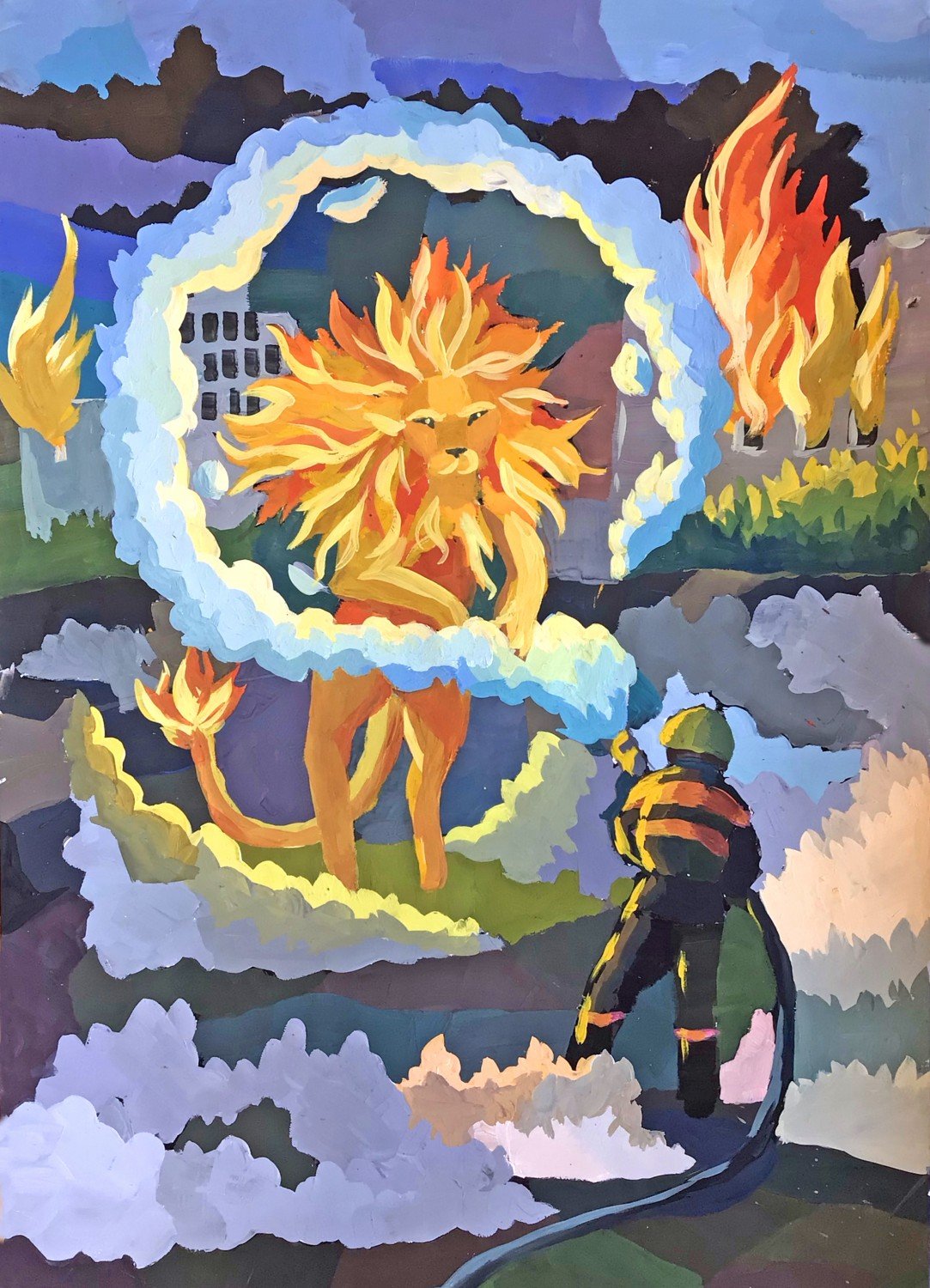 Рисунки огня карандашом для начинающих