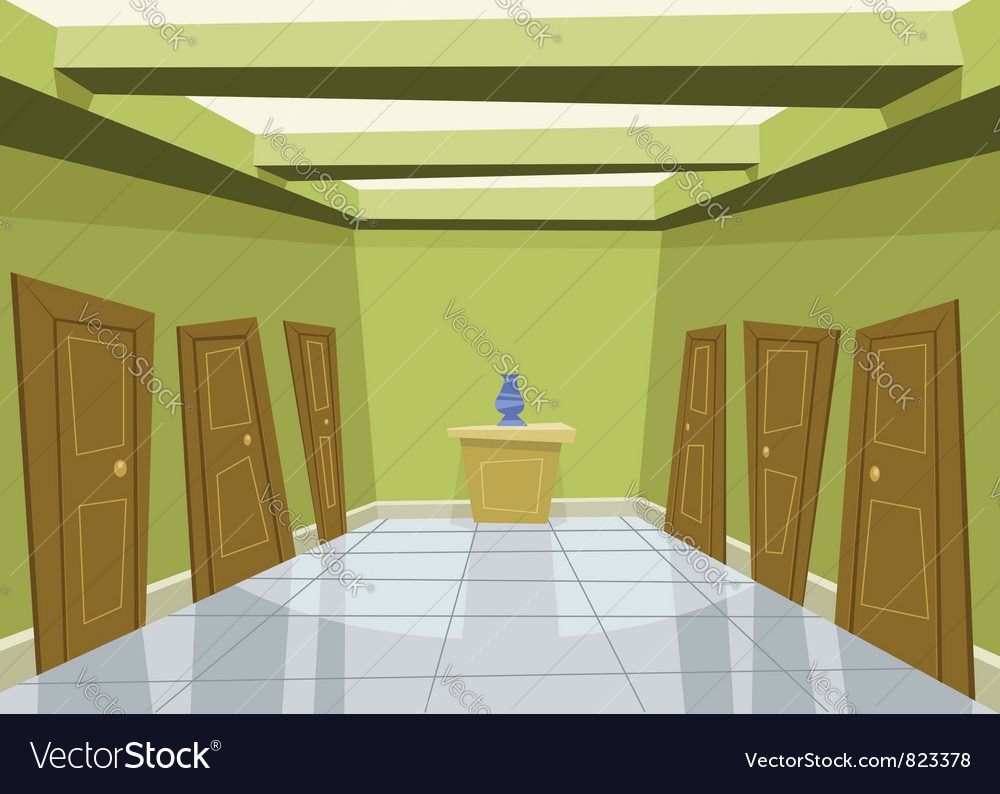 Мультяшная комната с дверью