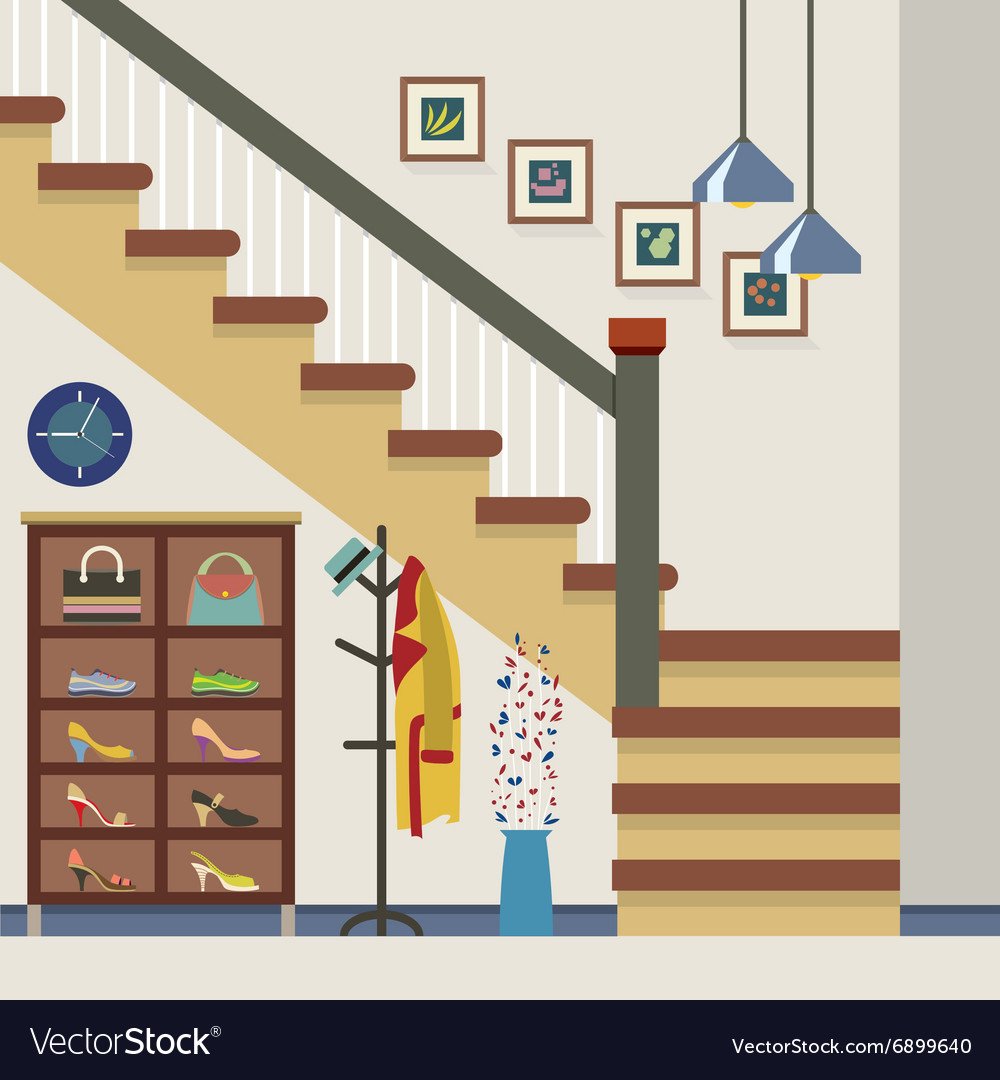 Мультяшный коридор с лестницей