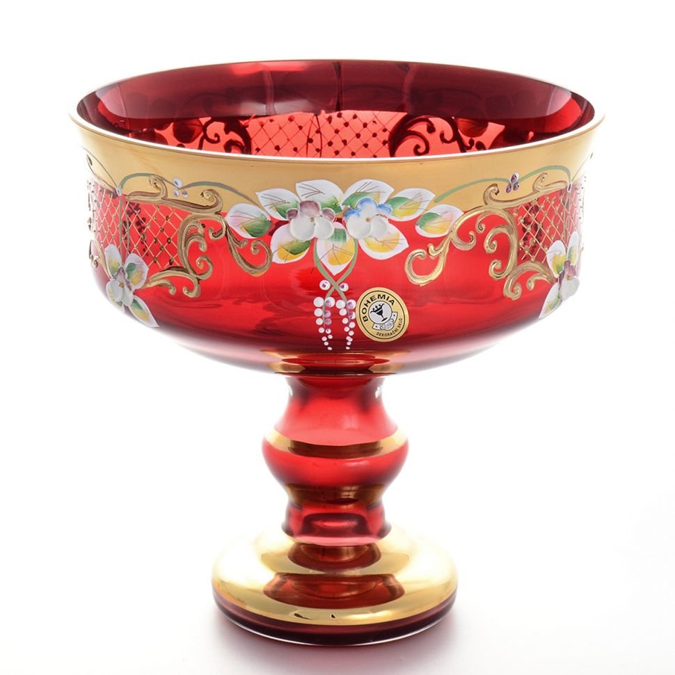 Конфетница красная Богемия