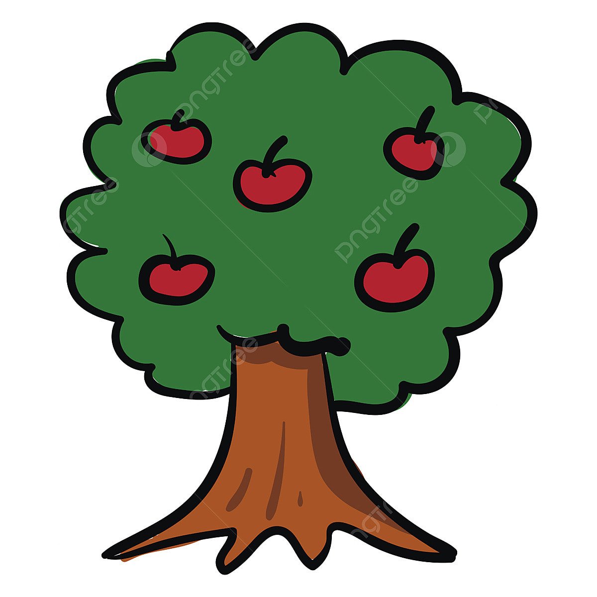 Дерево яблоня рисунок без яблок