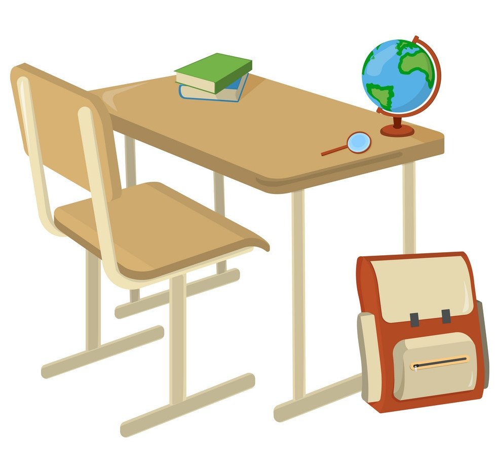 Школьный стол сверху