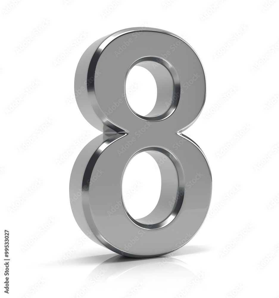 Цифра 8 черно белая