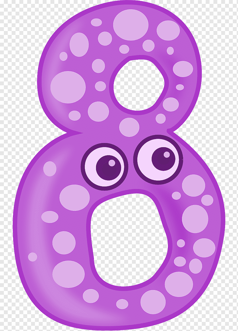 Цифра 8 красная на белом фоне