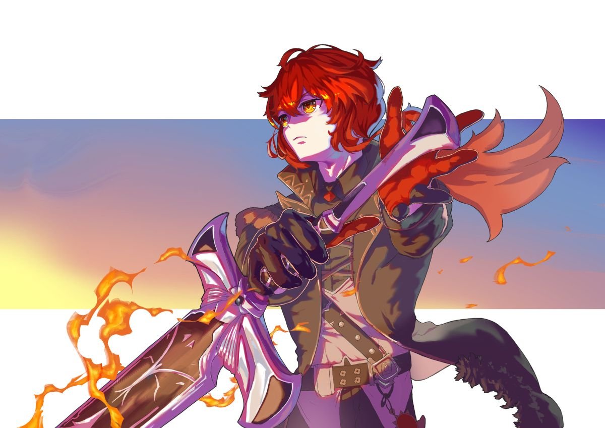 Дилюк Геншин Импакт арт