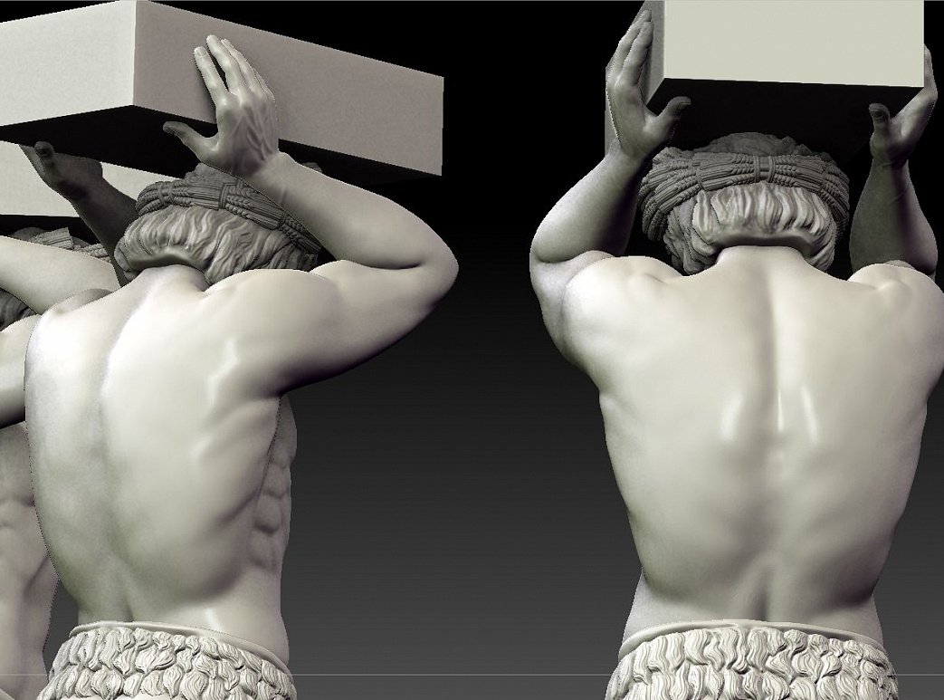 Модель 3д Атлант колонна