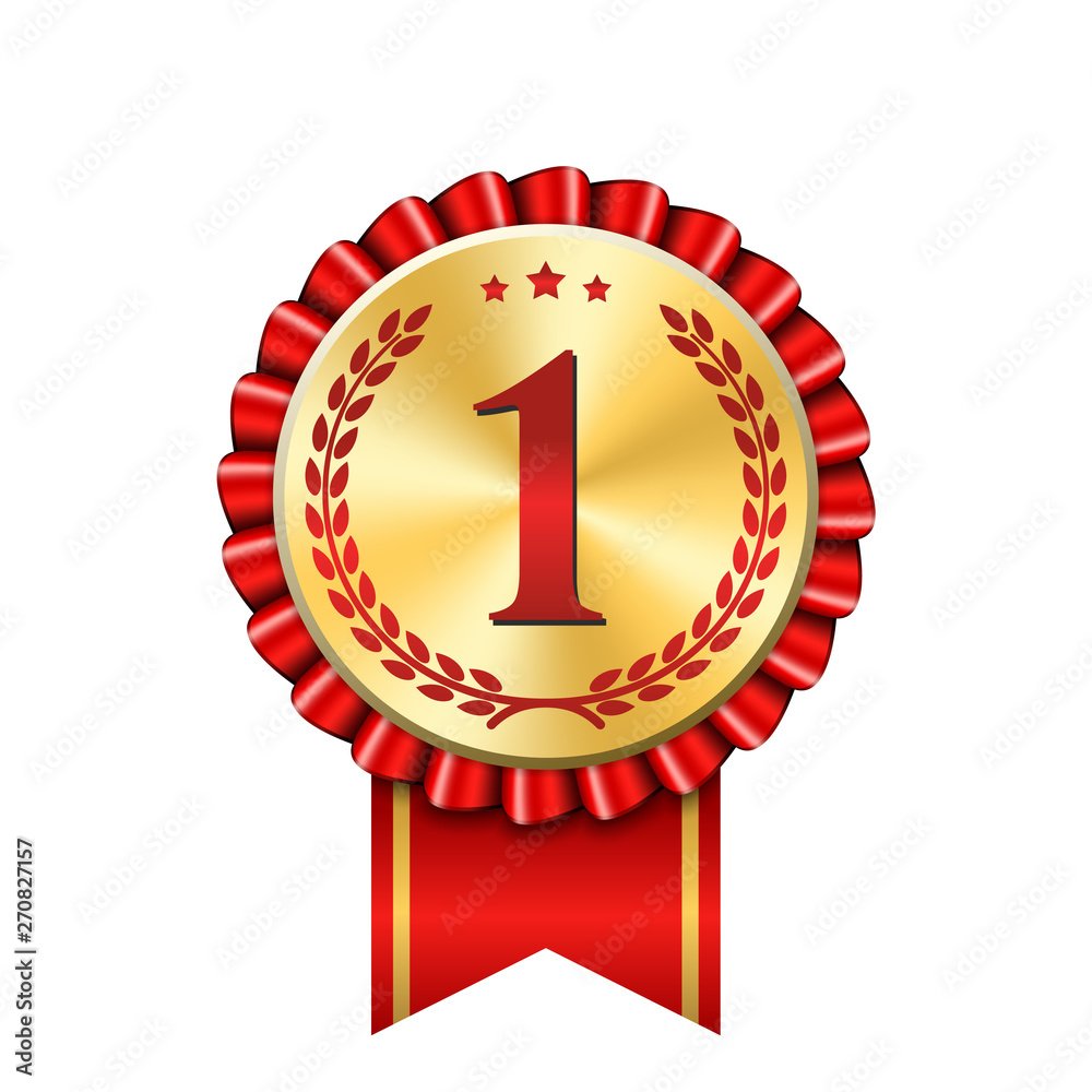 Значок номер 1 золотой