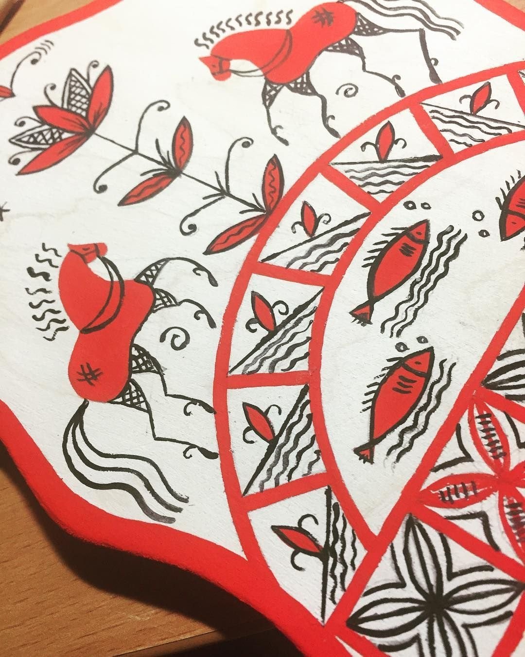 Мезенская роспись Ладья